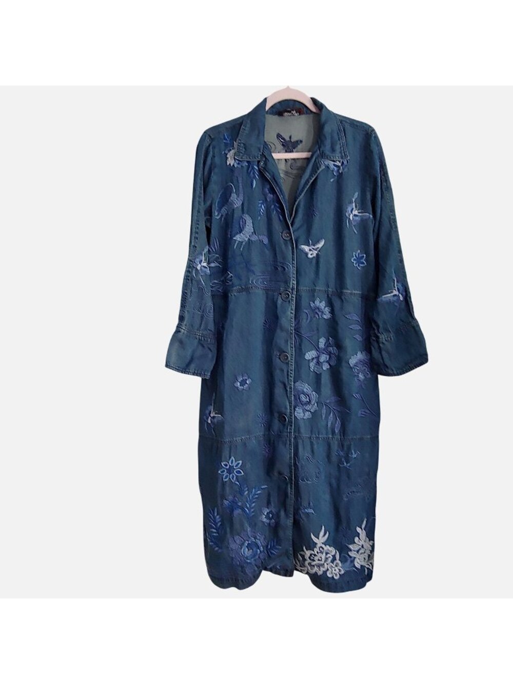 Johnny Was Jazmine Duster Embroidered Boho Artsy Cottagecore Floral XS
